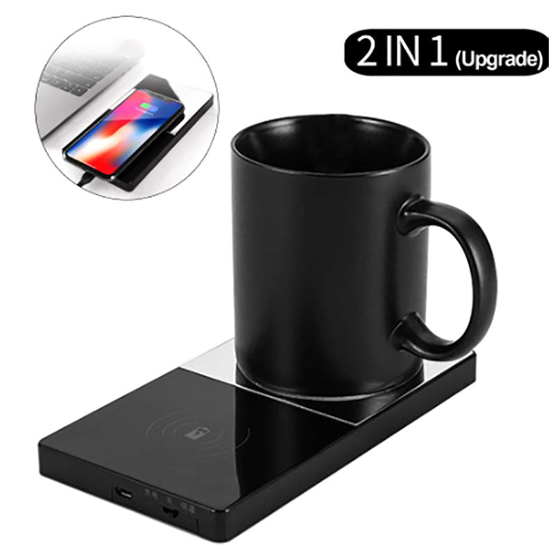 The "Smart-Heat" 2-in-1 Coffee Warmer & Wireless Charger