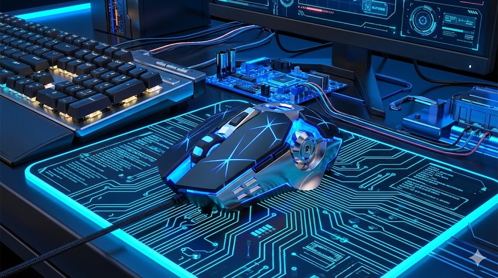 The "Cyber-Mech" Wired Gaming Mouse (Silent Edition) Price: £19.99