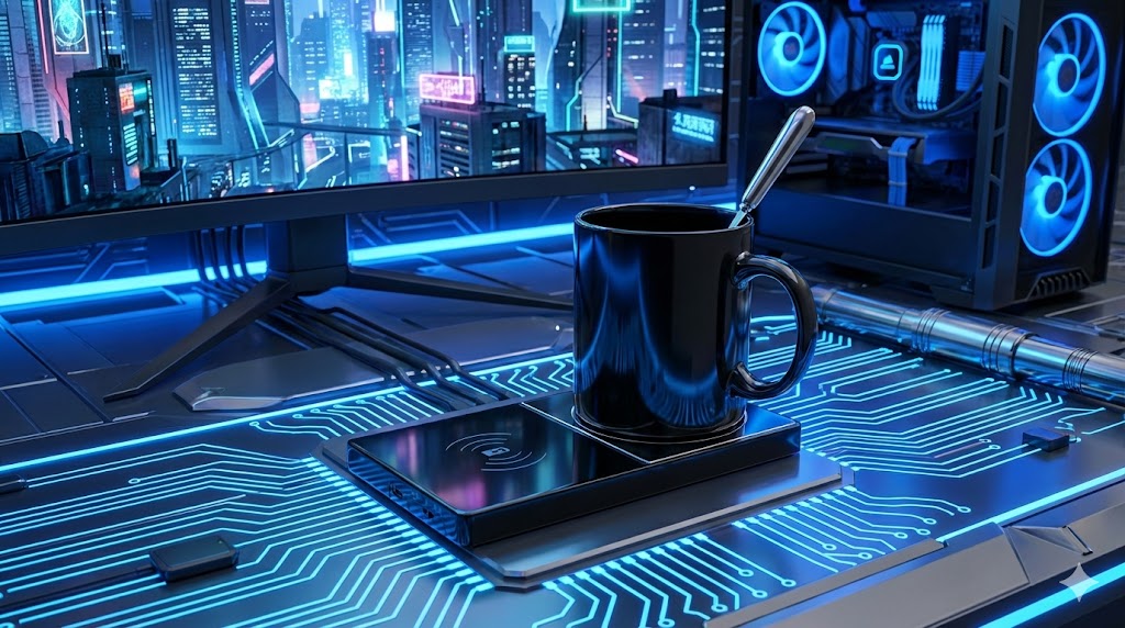 The "Smart-Heat" 2-in-1 Coffee Warmer & Wireless Charger